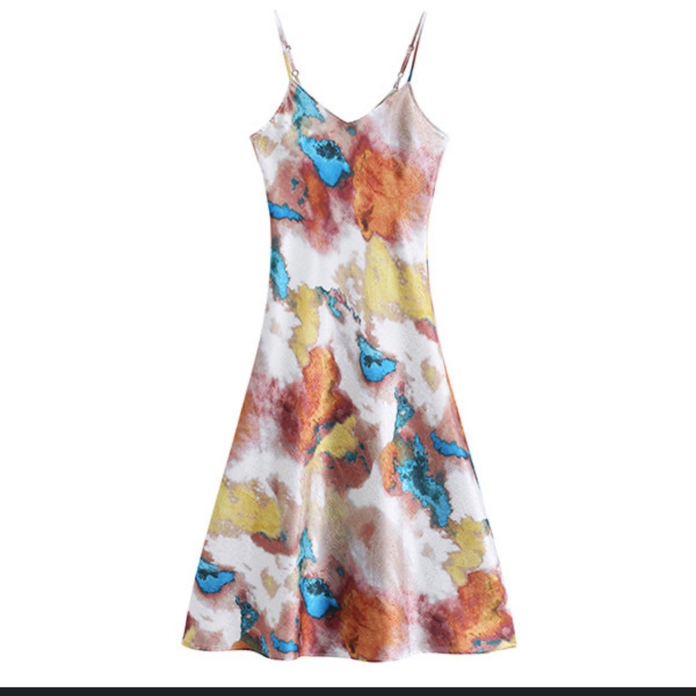 Tie dye slip dress